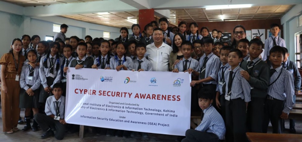 Participants and resource persons during the cyber security awareness programme held at Mount Carmel Higher Secondary School, Kohima on September 25.